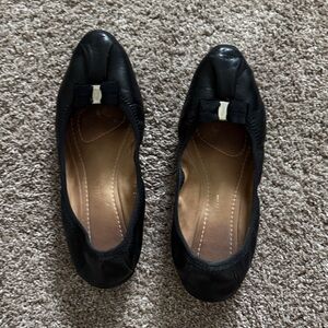Salvatore Ferragamo Black Leather Flats